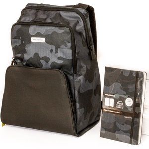 Moleskine Black Camo Med Backpack/Notebook -NWT
